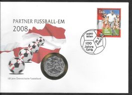 Münzbrief Fussball EM 2008 CH/Österreich 100 Jahre ÖFB