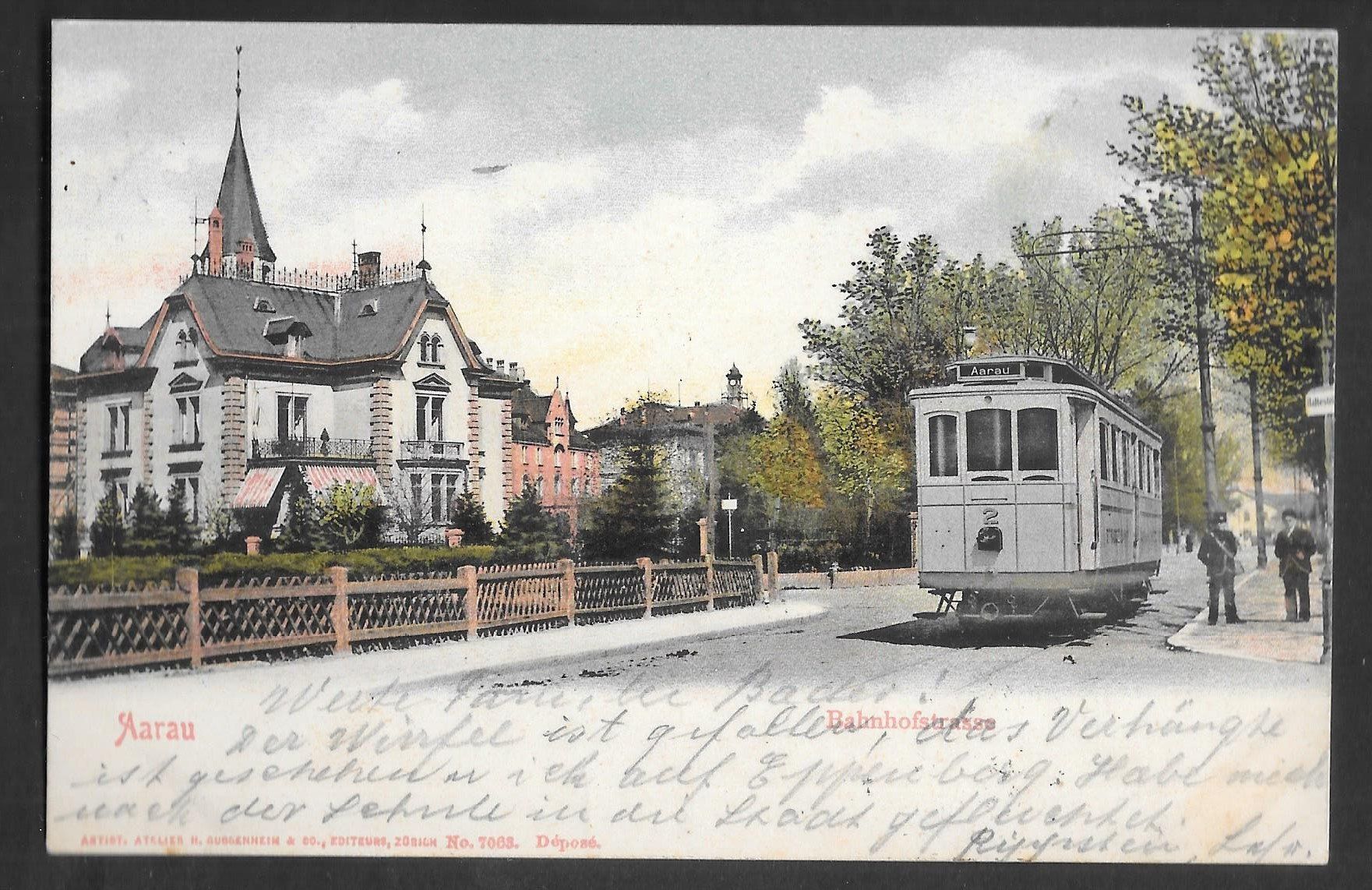 Cartoline postali: Aarau Bahnhofstrasse mit Strassenbahn / Tram – Usato da Olten venduto da clotaldi
