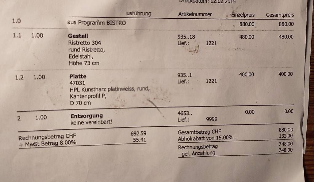 Tavoli: Runder Tisch – Usato da Sursee venduto da Buholz0 2