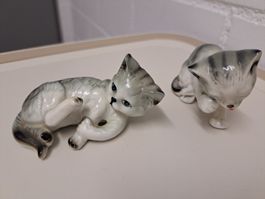 Porzellan Katzenpaar zu verkaufen