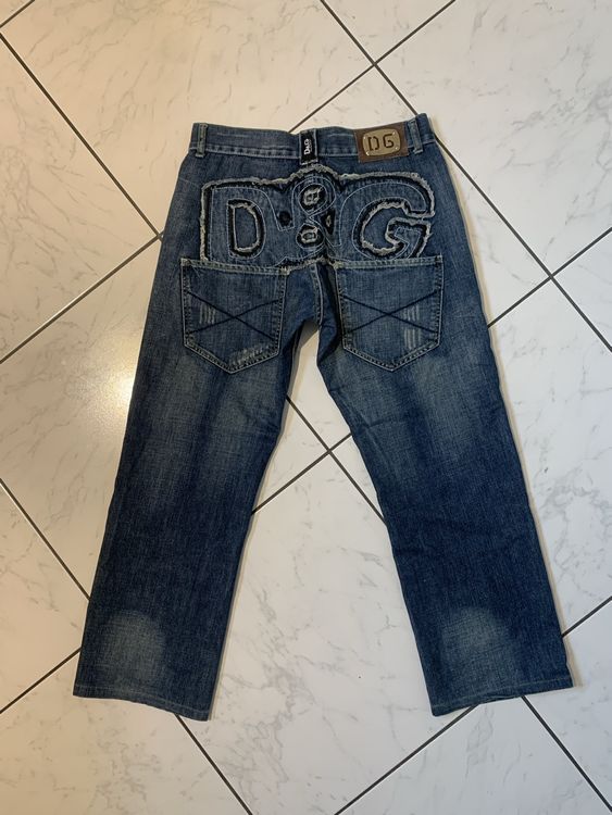 Jean Vintage Dolce & Gabbana Brodé - Coupe Boyfriend Large - Taille L (32") - Occasion Très Bon état