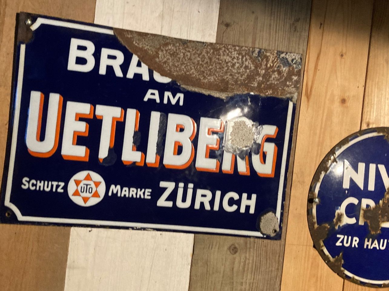Insegne: Emailschild Brauerei Bier – Usato da Oberbussnang venduto da Schmiede_herzog