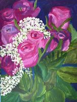 Bild Rosen Strauss Acrylbild Gemaelde 50x70 cm