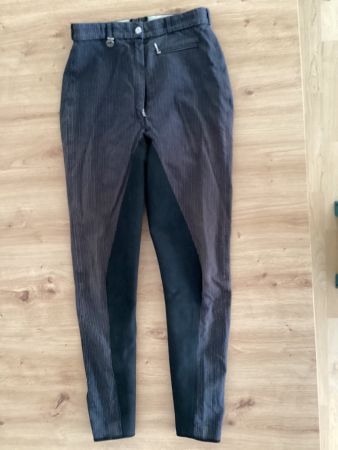Pikeur Reithose mit Voll-Lederbesatz, Gr. 38, gestreift