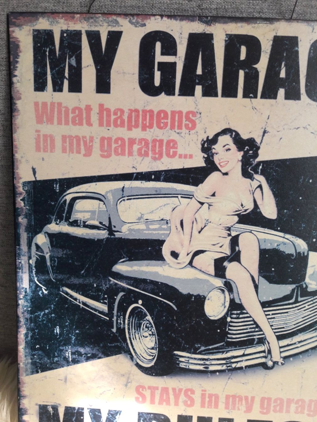 Insegne: Vintage Schild My Garage my Rules Auto Oldtimer – Usato da Zürich venduto da Mukumukus 1