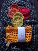 Sac à savon+disque démaquillant 100% coton fait main crochet
