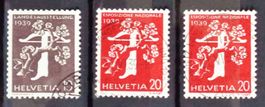 1939: Expo nationale, 10 c de, 20 c it (rouleau), numérotés