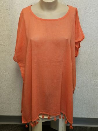 esmara Damen Tunika Koralle One Size Baumwolle Viskose Boho 