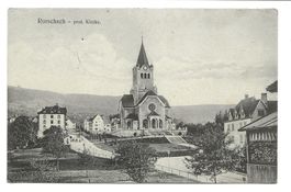 Rorschach (SG) Stadtpartie - protestantische Kirche - 1907