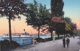 Territet Montreux (VD) Quai und Dampfschiff battello