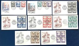 1965 Vatikan FDC + FDC im Viererblock Satz Uganda Märtyrer