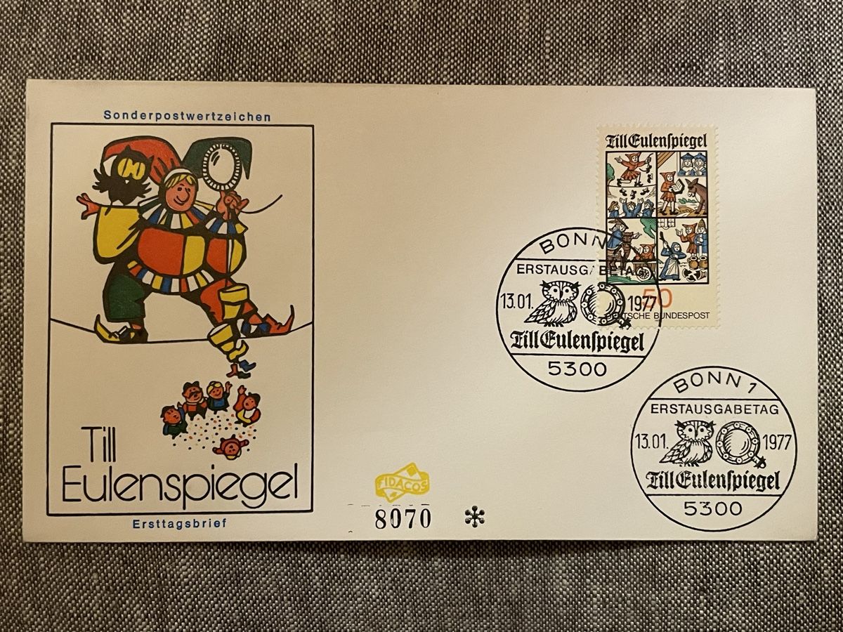 Tutti i francobolli: Ersttagsbrief Till Eulenspiegel 1977 – Usato da Rümlang venduto da euqinom16