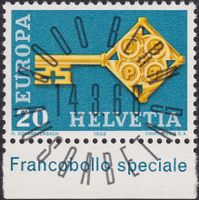 1968, Nr.456 "Europa" mit Ersttags-Vollstempel +TAB.