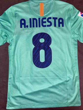 FC BARCELONA INIESTA MATCH UNWORN TRIKOT NIKE MESSI XAVI