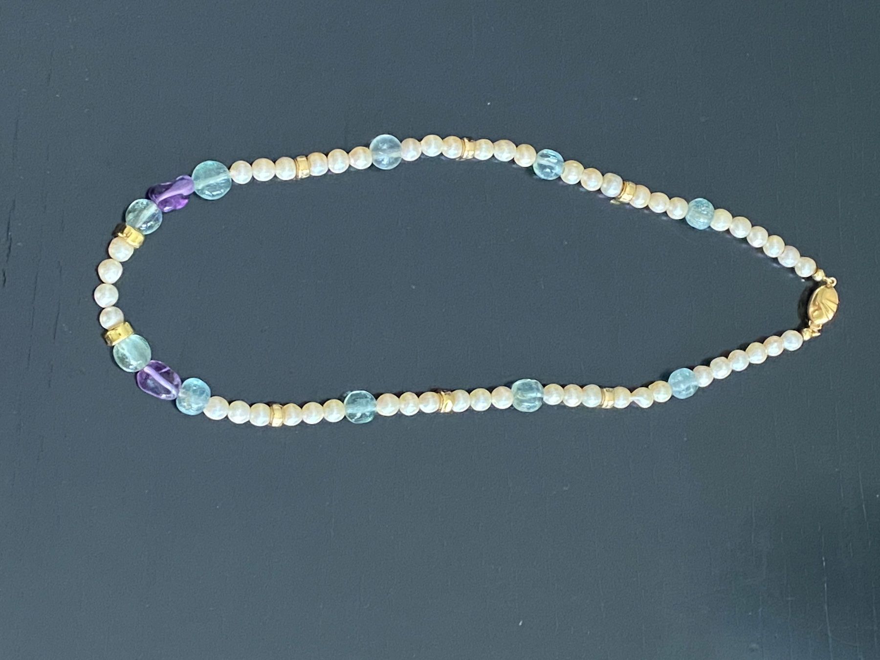 Ketten: 18K PERLEN/ EDELSTEINE KETTE – Neu (gemäss Beschreibung) aus Basel von shorthills_2013 1