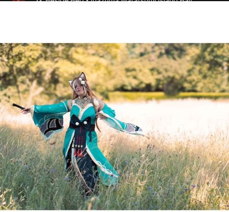 Genshin Impact Miss Hina Cosplay m. Perücke und Accessoires!