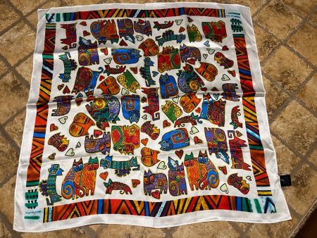 Foulard in seta satinata 👌gatti colorati, cuore 53/53