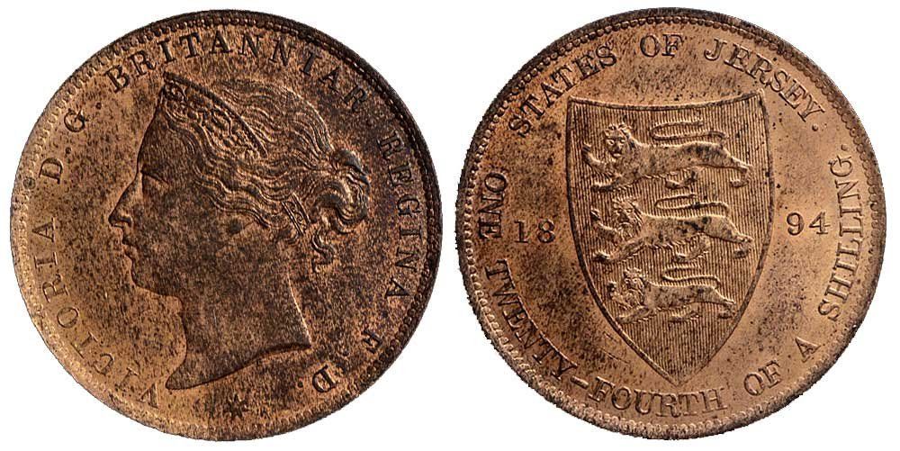 Toutes les monnaies: Jersey, 1/24 Shilling 1894 – D'occasion à Chiasso par Novamarketing