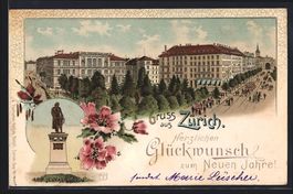 Litho Zürich, Strassenpartie mit Strass