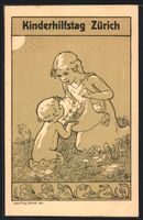 Zürich, Kinderhilfstag, Mädchen pflüc