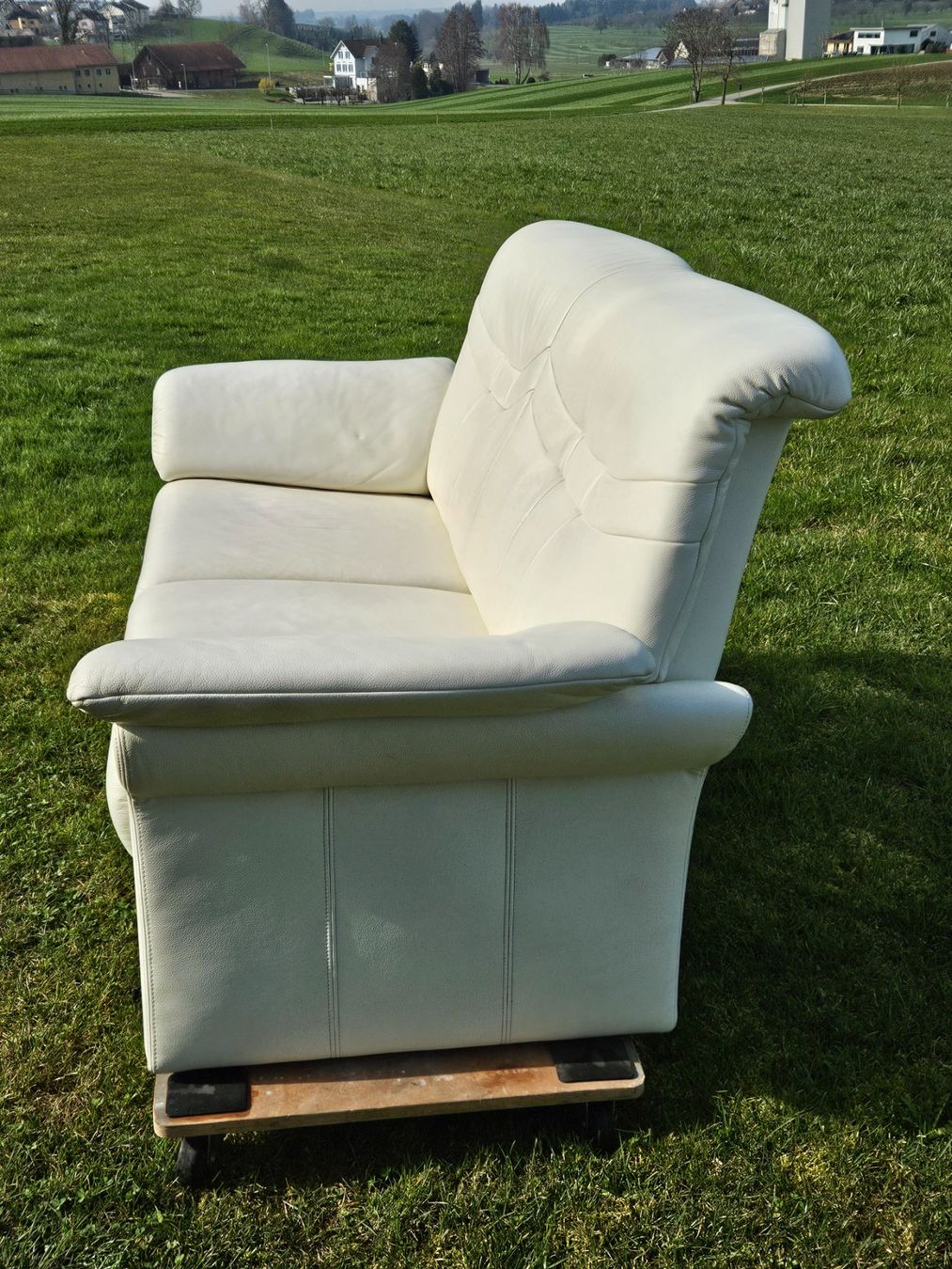 Sofas: Helles Ledersofa, 2-Sitzer – Gebraucht aus Wittenbach von anzo4 2