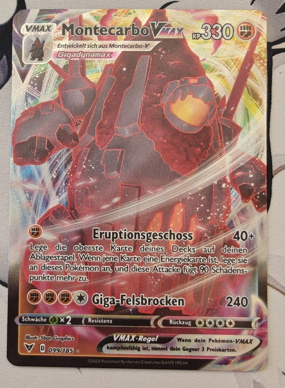 Pokémon Carte collezionabili: Montecarbo VMAX Farbenschock 099/185 – Nuovo (secondo la descrizione) da Kriens venduto da AlRome