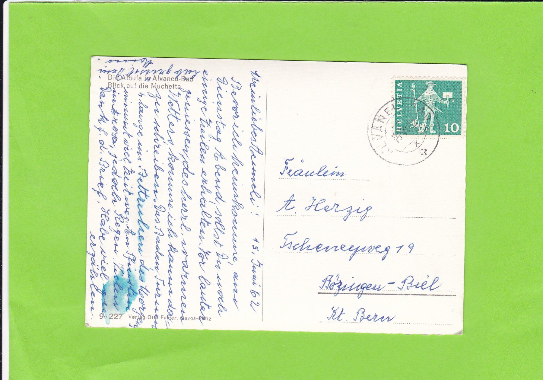 Cartoline postali: Die Albula in Alvaned-Bad – Usato da St. Peterzell venduto da neckertal 1