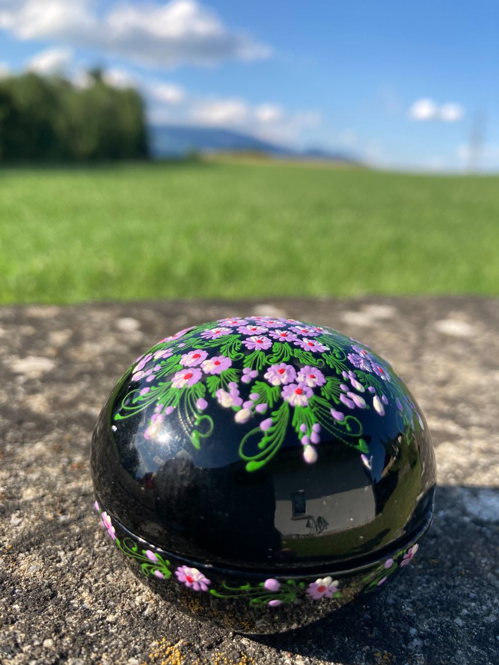 Tutte le decorazioni: Schwarzlackdose Schmuckdöschen Dose handbemalt – Usato da Subingen venduto da ArtBead 4