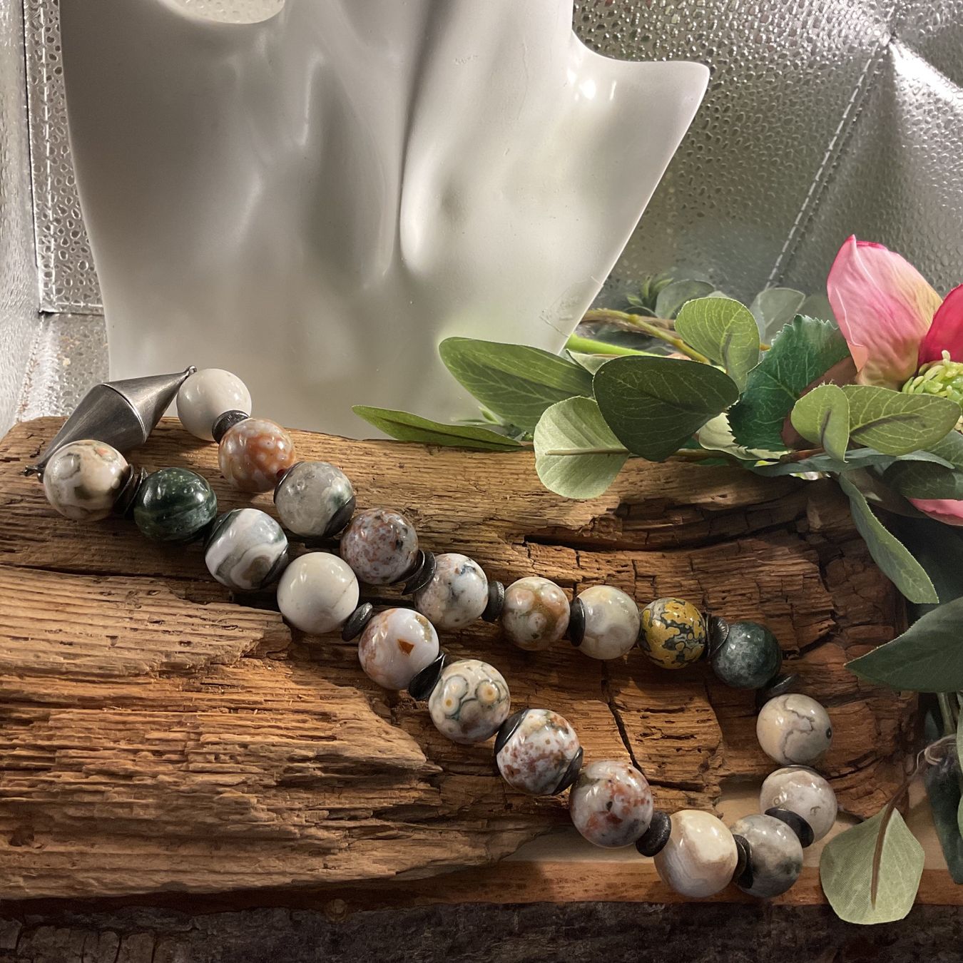 Ketten: Schönes Jaspis Collier mit grossem Silberverschluss – Gebraucht aus luzern von Alpendorf1 3