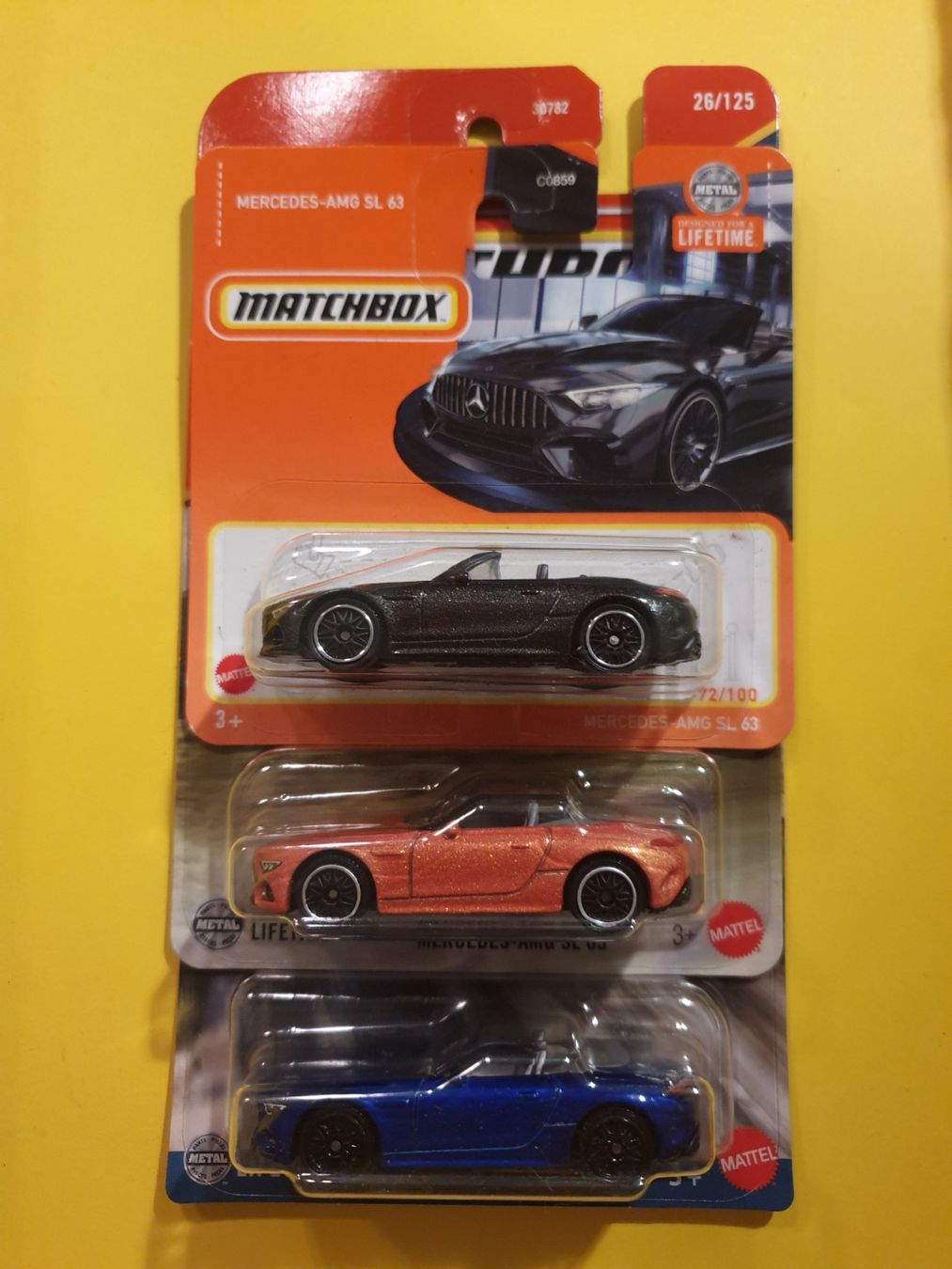 Hot Wheels Modellini d'auto: 3 x Matchbox MERCEDES-AMG SL 63 – Nuovo e nell'imballaggio originale da Oftringen venduto da Rotor
