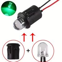 2 Stk LED Birne 10mm grün verkabelt mit Sockel 12V