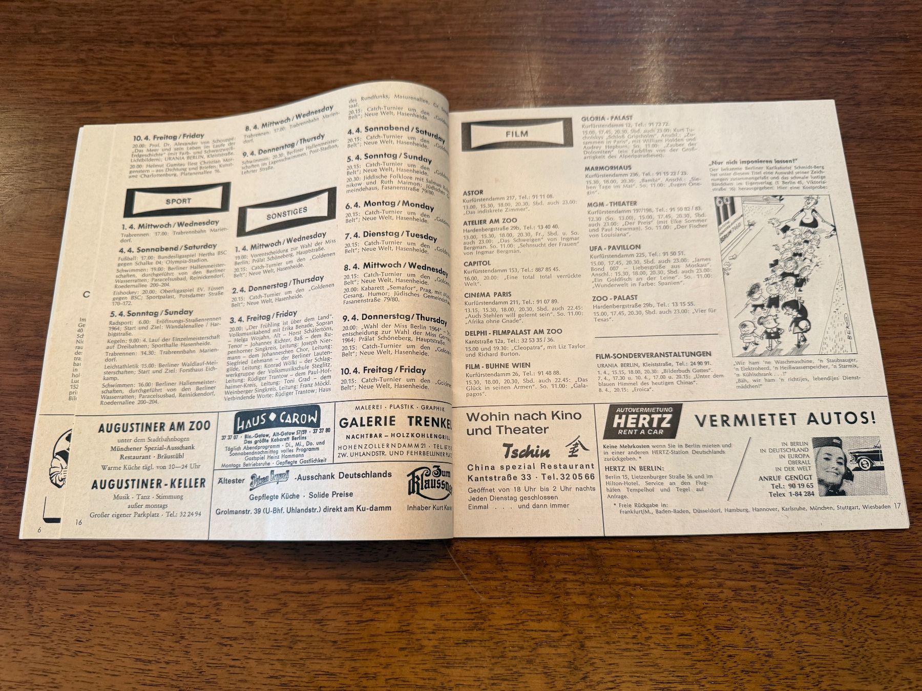 Documents: Berlin Programm Heft 10 April 1964 gebraucht – D'occasion à Erstfeld par Mario_boe0 2