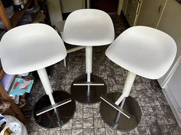 Höhenverstellbare Barhocker weiss  IKEA JANINGE, 3 Stück