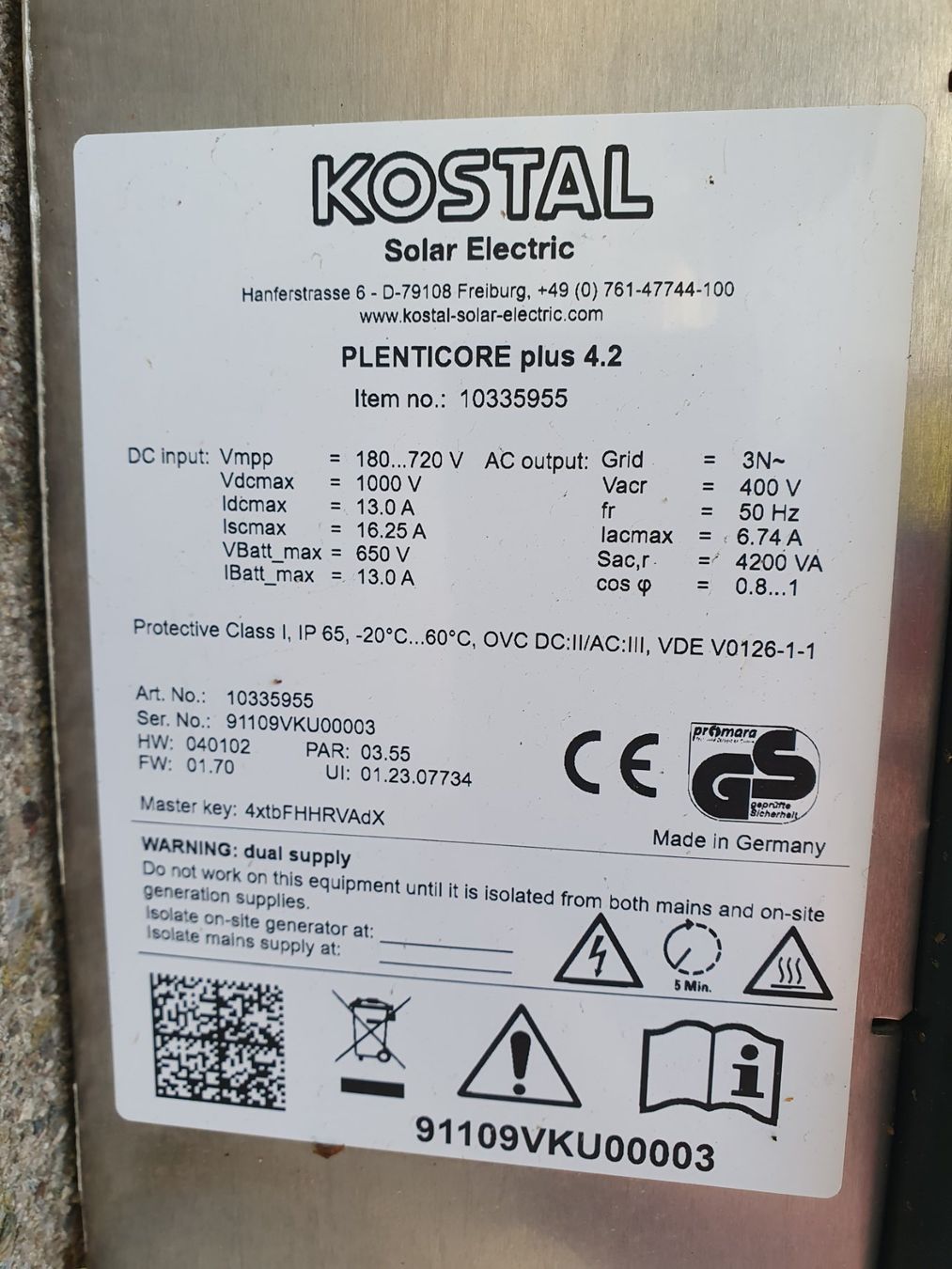 Kostal Wechselrichter: Wechselrichter Kostal Plenticore Plus 4.2 – Gebraucht aus Kreuzlingen von waterpolo 1