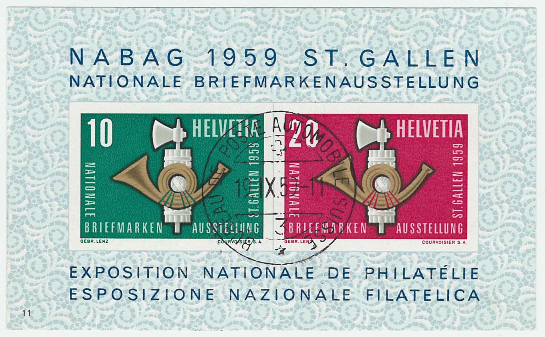 Tutti i francobolli: NABAG-BLOCK 1959 ST. GALLEN Gestempelte – Nuovo (secondo la descrizione) da Collombey venduto da cubitus79