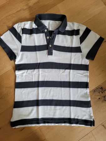 Polo Shirt, H&M, gestreift blau weiss