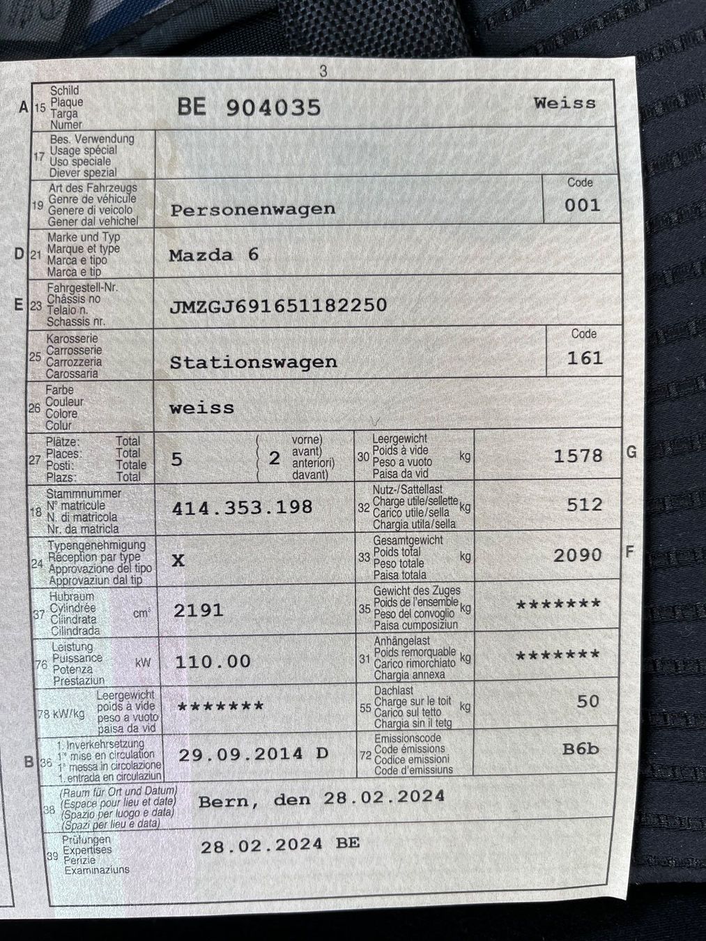 Mazda Automobili: Mazda 6, Skydive – Usato da Worb venduto da nic_r787 3