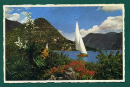 Lugano, Monte Brè mit Segelschiff, ungelaufen