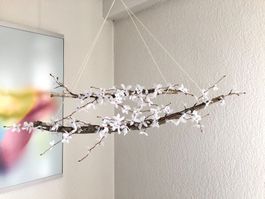 Blumendeko Fensterdeko Gartendeko Kirschblüte Girlande Holz