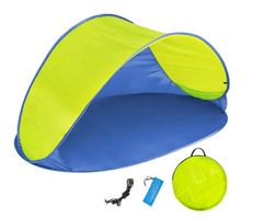 Pop-Up Strandmuschel Jasmin blau/gelb selbstaufbauend mit F