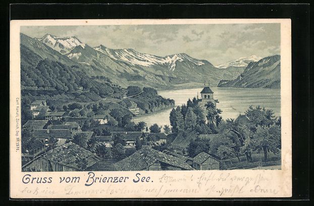 Cartoline postali: Litho Ringgenberg, Blick auf den Brienze – Usato da Berlin venduto da bartko-reher