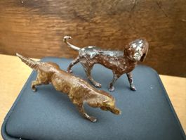Jagdhund-Statuen Vintage Metall gemalt