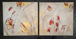 Schäffeler Chris, Eichberg, 2 x abstrakte Blumen, 2014, Dek