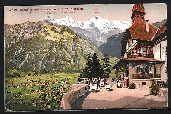 Cartoline postali: Interlaken, Grand Restaurant Harderkulm – Usato da Berlin venduto da bartko-reher
