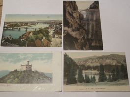 4 ALTE FARB-POSTKARTEN SCHWEIZ, ÜBER 100 Jährig gut erhalten