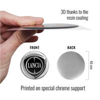 Lancia 3D Aufkleber Sticker 48mm für Nabendeckel schwarz