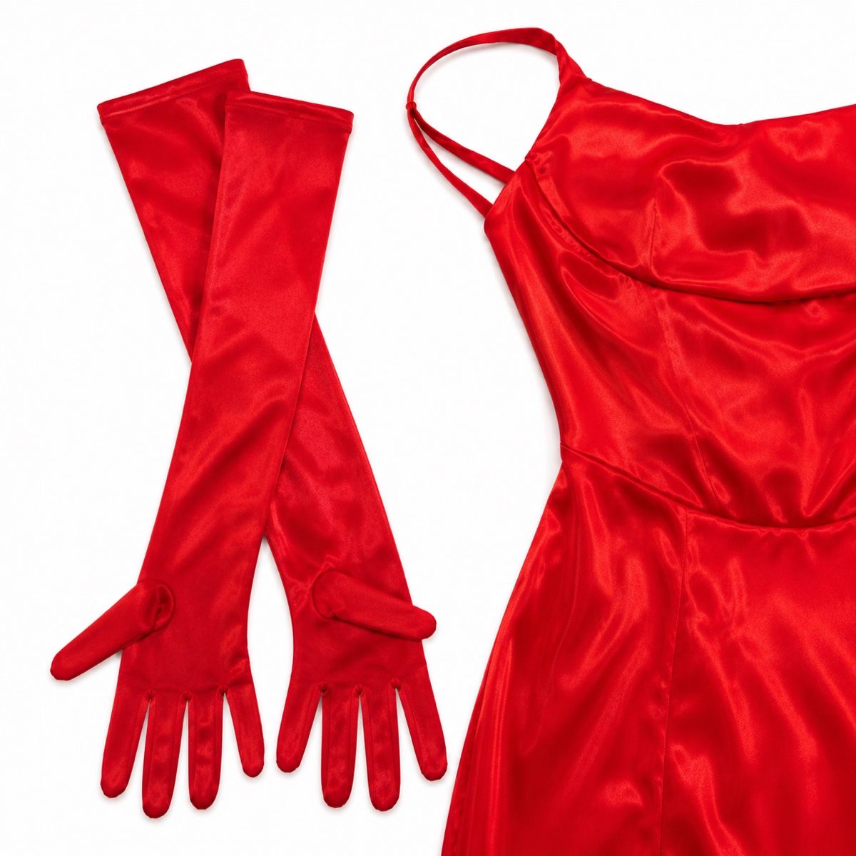 Vestiti: Abendkleid Satin Rot XS/34 mit Handschuhen | Neu – Nuovo e nell'imballaggio originale da Aarberg venduto da LovelyThings_ 5