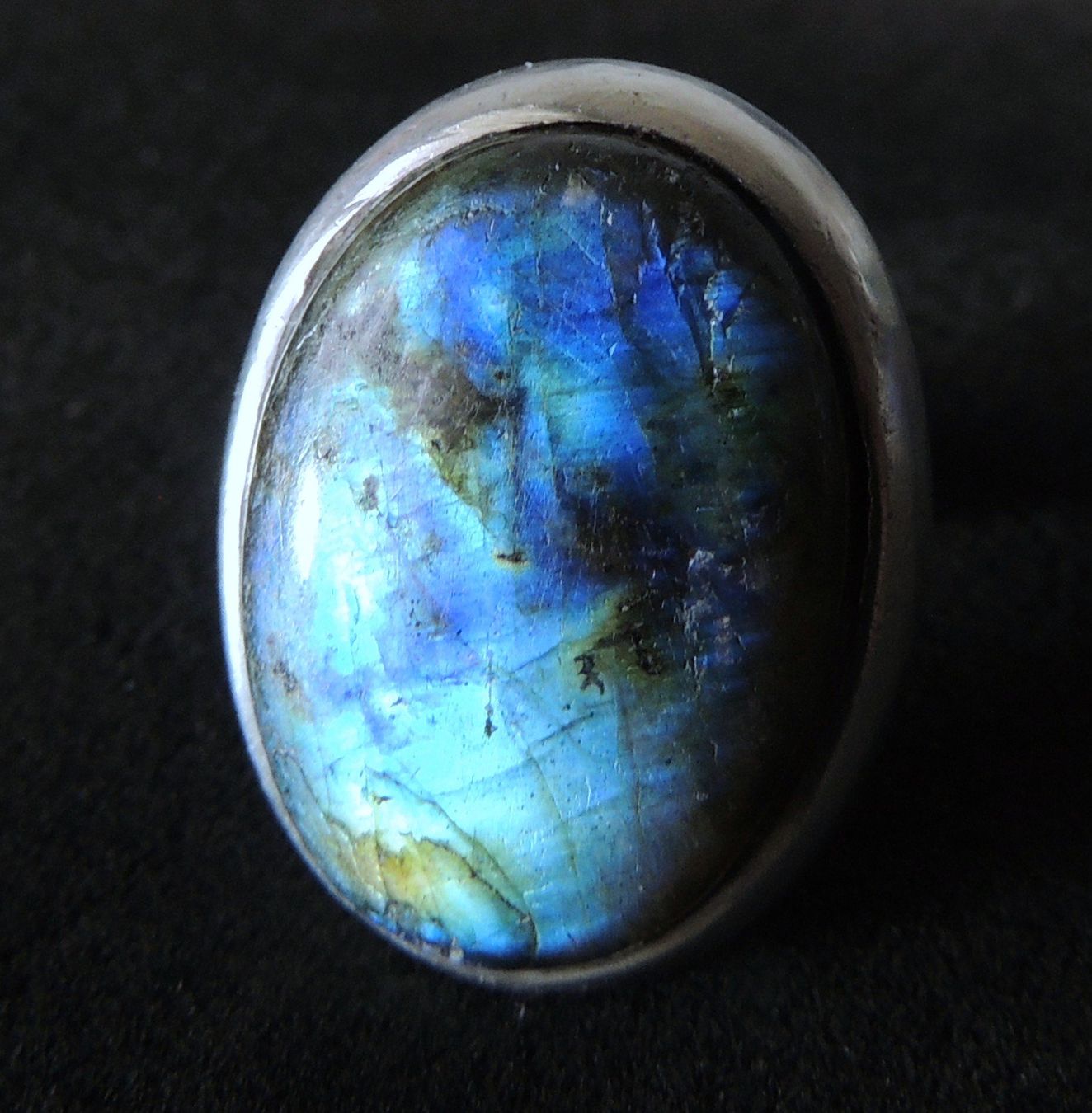 Anelli: Labradorit Silber 800 Fingerring Gr. 52 – Usato da Waldenburg venduto da schaller707