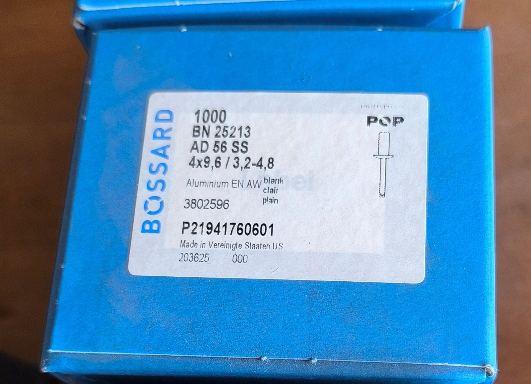 Alle Werkzeuge: Bossard Nieten BN 25213 – Neu und originalverpackt aus Maladers von der_Holzwurm