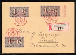 1943 Zürich Blockausschnitt W15 auf Karte